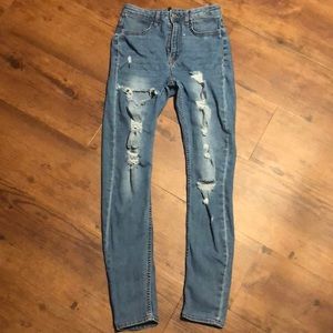 H&M super high waisted Ripped jeans